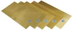 Precision Brand - 15 Piece, 0.001 to 0.031 Inch Thickness, Brass Shim Stock Sheet Assortment - 12 Inch Long x 6 Inch Wide - Exact Industrial Supply