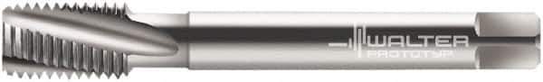 Walter-Prototyp - 7/16-14 UNC 3 Flute 2B Modified Bottoming Spiral Flute Tap - Cobalt, Bright Finish, 100mm OAL, Right Hand Flute, Right Hand Thread, Series 22460 - Exact Industrial Supply