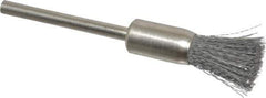 Anderson - 5/16" Brush Diam, Crimped, End Brush - 1/8" Diam Shank, 25,000 Max RPM - Exact Industrial Supply