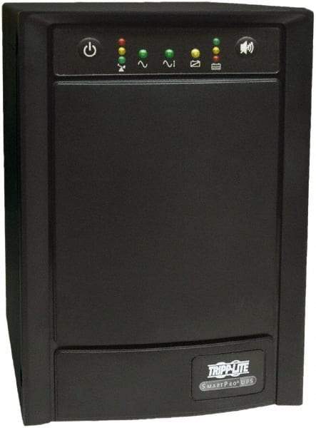 Tripp-Lite - 15 Amp, 1,500 VA, Tower Mount Line Interactive Backup Uninterruptible Power Supply - Backup 8 min with Full Load & 13 min with Half Load, 120 VAC Input & Output, 900 Watt Output, 1 Phases, 6 Outlets - Exact Industrial Supply