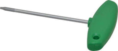 Wiha - T9 Standard Torx Key - Flag-Style, 3.94" Length Under Head, 100mm OAL - Exact Industrial Supply