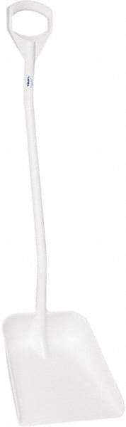 Vikan - 14-3/4" High Square Plastic Shovel - 39" Long D-Grip Handle - Exact Industrial Supply