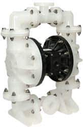 SandPIPER - 1-1/2" NPT, Nonmetallic, Air Operated Diaphragm Pump - Santoprene Diaphragm, Polypropylene Housing - Exact Industrial Supply