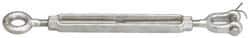 Made in USA - 3,500 Lb Load Limit, 5/8" Thread Diam, 6" Take Up, Stainless Steel Jaw & Eye Turnbuckle - 7-3/4" Body Length, 7/8" Neck Length, 16" Closed Length - Exact Industrial Supply