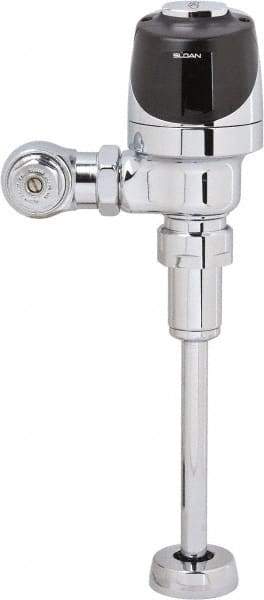 Sloan Valve Co. - 3/4" Spud Coupling, 3/4" Pipe, Urinal Automatic Flush Valve - Handle Opening, 1.5 Gal per Flush, Plastic Cover, Powered by 4 AA Batteries - Exact Industrial Supply