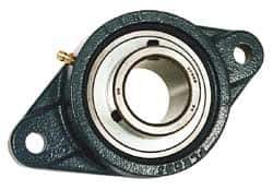 Value Collection - 5/8" ID, 2-7/32" OAW x 3-7/8" OAL x 2-7/32" OAH 2-Bolt High Temperature Flange Bearing - 1,650 Lb Static Cap, 2,830 Lb Dyn Cap, 3" Btw Mnt Hole Ctrs, 19/32" Base-to-Ctr Ht, Cast Iron - Exact Industrial Supply