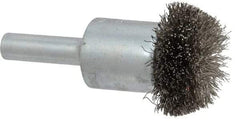 Anderson - 1" Brush Diam, Crimped, Flared End Brush - 1/4" Diam Shank, 25,000 Max RPM - Exact Industrial Supply