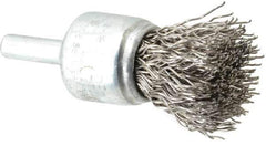 Anderson - 3/4" Brush Diam, Crimped, End Brush - 1/4" Diam Shank, 22,000 Max RPM - Exact Industrial Supply