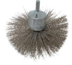 Anderson - 4" Brush Diam, Crimped, Flared End Brush - 1/4" Diam Shank, 15,000 Max RPM - Exact Industrial Supply