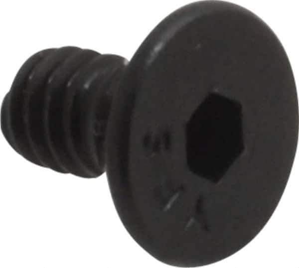 Value Collection - #5-40 UNC Hex Socket Drive, 82° Flat Screw - Alloy Steel, Black Oxide Finish, Fully Threaded, 1/4" OAL - Exact Industrial Supply
