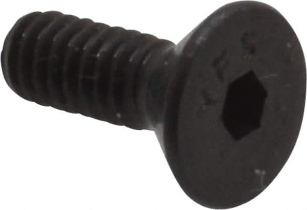 Value Collection - #5-40 UNC Hex Socket Drive, 82° Flat Screw - Alloy Steel, Black Oxide Finish, Fully Threaded, 3/8" OAL - Exact Industrial Supply