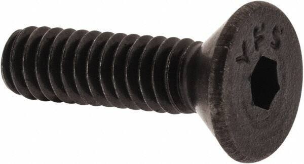 Value Collection - #5-40 UNC Hex Socket Drive, 82° Flat Screw - Alloy Steel, Black Oxide Finish, Fully Threaded, 1/2" OAL - Exact Industrial Supply