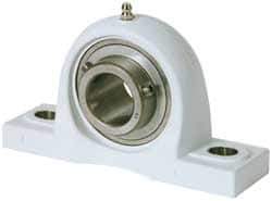 Value Collection - 3/4" ID, 31mm OAL x 2-19/32" OAH Pillow Block - 1,495 Lb Static Cap, 2,877 Lb Dyn Cap, 3-3/4" Btw Mnt Hole Ctrs, SS Thermoplastic - Exact Industrial Supply