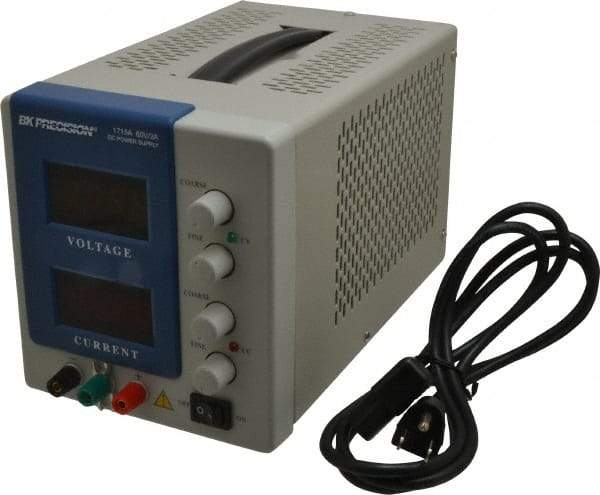 B&K Precision - 0 to 2 Amp, 0 to 60 VDC Output, Power Supply - 6.2 Inch Wide x 5-1/2 Inch Deep x 12-1/2 Inch High, 4 Digit LED Display - Exact Industrial Supply
