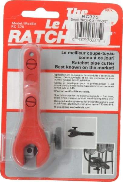 Anglo American - 1/8" to 3/8" Pipe Capacity, Tube Cutter - 4" OAL - Exact Industrial Supply