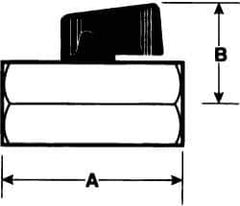 Voss - 1/8" Pipe, Full Port, Brass Miniature Ball Valve - Inline - Two Way Flow, MNPT x FNPT Ends, Wedge Handle, 450 WOG - Exact Industrial Supply