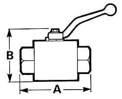 Voss - 3/8" Pipe, Full Port, Stainless Steel Standard Ball Valve - Inline - One Way Flow, FNPTF x FNPTF Ends, Lever Handle, 7,250 WOG - Exact Industrial Supply