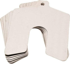 Made in USA - 10 Piece, 3 Inch Long x 3 Inch Wide x 0.02 Inch Thick, Slotted Shim Stock - Stainless Steel, 3/4 Inch Wide Slot - Exact Industrial Supply