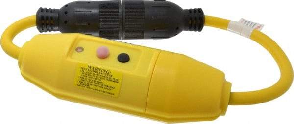 Tower - 1 Outlet, 125 Volt, 20 Amp Rating, Inline, Manual, Industrial GFCI - 2 Ft. Long Cord, 5-20 P and R NEMA Configuration, Switch, Pilot Light, Plastic Housing - Exact Industrial Supply