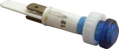 ACI - 12 V Blue Lens Indicating Light - Round Lens, Blade Connector, 52.6" OAL x 13.5" Wide - Exact Industrial Supply