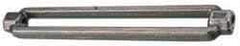 Made in USA - 21,400 Lb Load Limit, 1-1/2" Thread Diam, 6" Take Up, Steel Stub & Stub Turnbuckle - 9-3/4" Body Length, 2-1/8" Neck Length, 20" Closed Length - Exact Industrial Supply