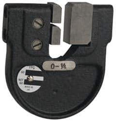 YPG - 5-5/16 to 5-11/16 Inch, Cast Iron 10x Frame Snap Gage - 0.001 Inch Graduation, Hardened Tool Steel Anvil - Exact Industrial Supply