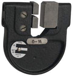 YPG - 2 to 2-1/4 Inch, Cast Iron 5x Frame Snap Gage - 0.001 Inch Graduation, Hardened Tool Steel Anvil - Exact Industrial Supply