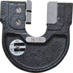 YPG - 1/2 to 3/4 Inch, Cast Iron 2x Frame Snap Gage - 0.0001 Inch Graduation, Hardened Tool Steel Anvil - Exact Industrial Supply