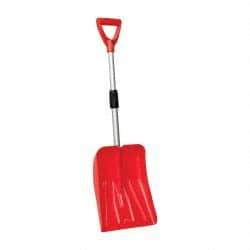 Value Collection - 10-1/2 Inch Wide Blade x 13 Inch High Blade Snow Shovel - 24 Inch Long Metal Shaft Handle with Poly D-Grip - Exact Industrial Supply