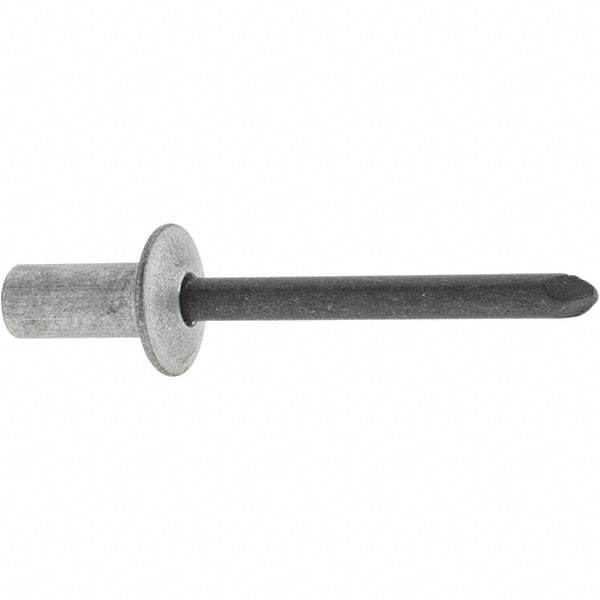 RivetKing - Size 84 Dome Head Aluminum Closed End Sealing Blind Rivet - Steel Mandrel, 1/8" to 1/4" Grip, 1/2" Head Diam, 0.257" to 0.261" Hole Diam, 0.57" Length Under Head, 1/4" Body Diam - Exact Industrial Supply