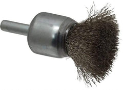 Anderson - 3/4" Brush Diam, Crimped, End Brush - 1/4" Diam Shank, 22,000 Max RPM - Exact Industrial Supply