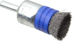 Anderson - 3/4" Brush Diam, Crimped, Flared End Brush - 1/4" Diam Shank, 20,000 Max RPM - Exact Industrial Supply