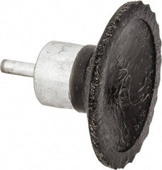 Anderson - 2-3/4" Brush Diam, Crimped, Encapsulated, Flared End Brush - 1/4" Diam Shank, 16,000 Max RPM - Exact Industrial Supply