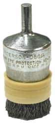 Anderson - 1" Brush Diam, Crimped, Flared End Brush - 1/4" Diam Shank, 10,000 Max RPM - Exact Industrial Supply