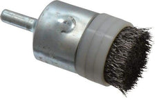 Anderson - 1" Brush Diam, Crimped, Flared End Brush - 1/4" Diam Shank, 10,000 Max RPM - Exact Industrial Supply