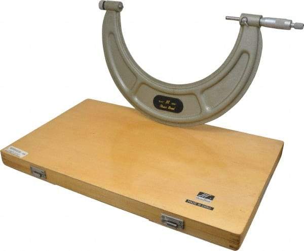 Value Collection - 9 to 10" Range, 0.0001" Graduation, Mechanical Outside Micrometer - Ratchet Stop Thimble - Exact Industrial Supply