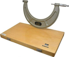 Value Collection - 9 to 10" Range, 0.0001" Graduation, Mechanical Outside Micrometer - Ratchet Stop Thimble - Exact Industrial Supply