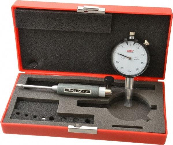 Value Collection - 9 Anvil, 0.24 to 0.4" Dial Bore Gage - 0.0005" Graduation, 1.57" Gage Depth - Exact Industrial Supply