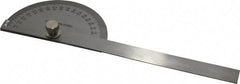 Value Collection - 6 Inch Long Blade, 180° Max Measurement, 1° Dial Graduation, Half Round Head Protractor - 0 to 180 Dial Range - Exact Industrial Supply