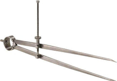 Value Collection - 12 Inch Leg, Spring Joint, Steel, Polished, Divider - 12 Inch Max Measurement, 300mm Max Measurement, Flat Leg with Quick Nut Adjustment - Exact Industrial Supply
