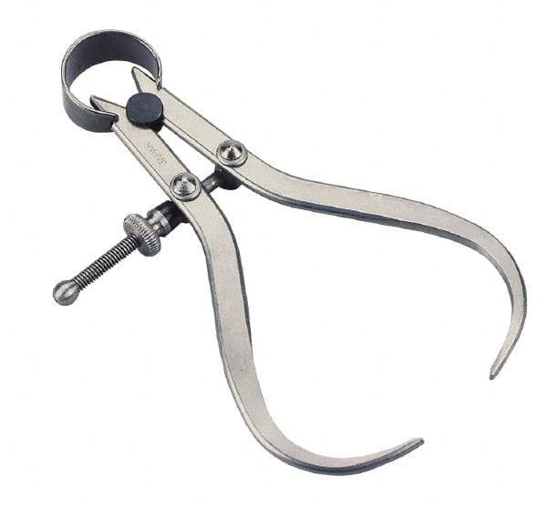 Value Collection - 6 Inch Leg, Spring Joint, Steel, Polished, Outside Caliper - 6 Inch Max Measurement, 150mm Max Measurement, Flat Leg with Quick Nut Adjustment - Exact Industrial Supply