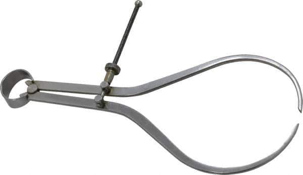Value Collection - 10 Inch Leg, Spring Joint, Steel, Polished, Outside Caliper - 10 Inch Max Measurement, 250mm Max Measurement, Flat Leg with Quick Nut Adjustment - Exact Industrial Supply