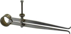 Value Collection - 6 Inch Leg, Spring Joint, Steel, Polished, Inside Caliper - 6 Inch Max Measurement, 150mm Max Measurement, Flat Leg with Quick Nut Adjustment - Exact Industrial Supply