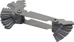 Value Collection - 51 Leaf, 4 to 84 TPI Range, Screw Pitch Gage - 60° Thread Angle - Exact Industrial Supply