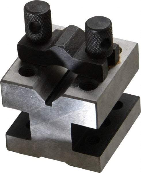 Value Collection - 19/32" Max Capacity, 90° Angle, Hardened Steel V-Block - 1-3/8" Long x 1-3/8" Wide x 1-3/16" High, Sold as Individual - Exact Industrial Supply