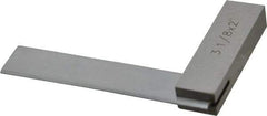 Value Collection - 3-1/8" Blade Length, 2" Base Length Steel Square - 0.0003" Accuracy, Beveled Edge - Exact Industrial Supply