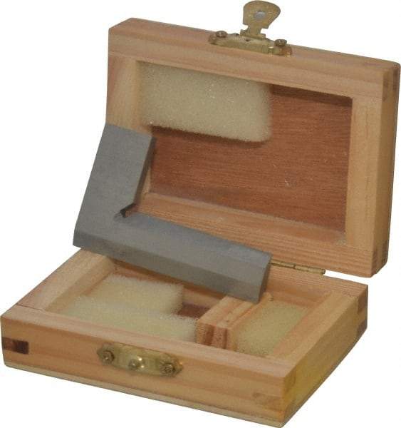 Value Collection - 2-1/2" Blade Length, 1-1/2" Base Length Steel Square - 0.0011" Accuracy, Beveled Edge - Exact Industrial Supply