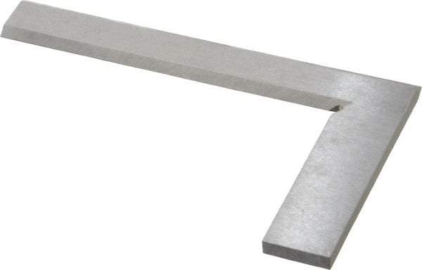 Value Collection - 5" Blade Length, 3" Base Length Steel Square - 0.0013" Accuracy, Beveled Edge - Exact Industrial Supply