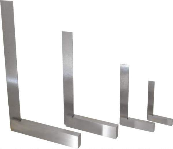 Value Collection - 4 Piece, 3, 4, 6-9/32, 8-1/4 Inch Base Length, 4, 6, 9, 12 Inch Blade Length, Square Set - Steel, Includes 4 Pc. Set of 4-12 Inches - Exact Industrial Supply
