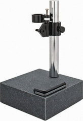 Value Collection - Granite, Rectangular Base, Comparator Gage Stand - 10" High, 6" Base Length x 6" Base Width x 2" Base Height - Exact Industrial Supply
